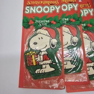 Vintage 1990s Peanuts Snoopy Christmas Air Freshener Set Of 9 Sealed Fresh Pine